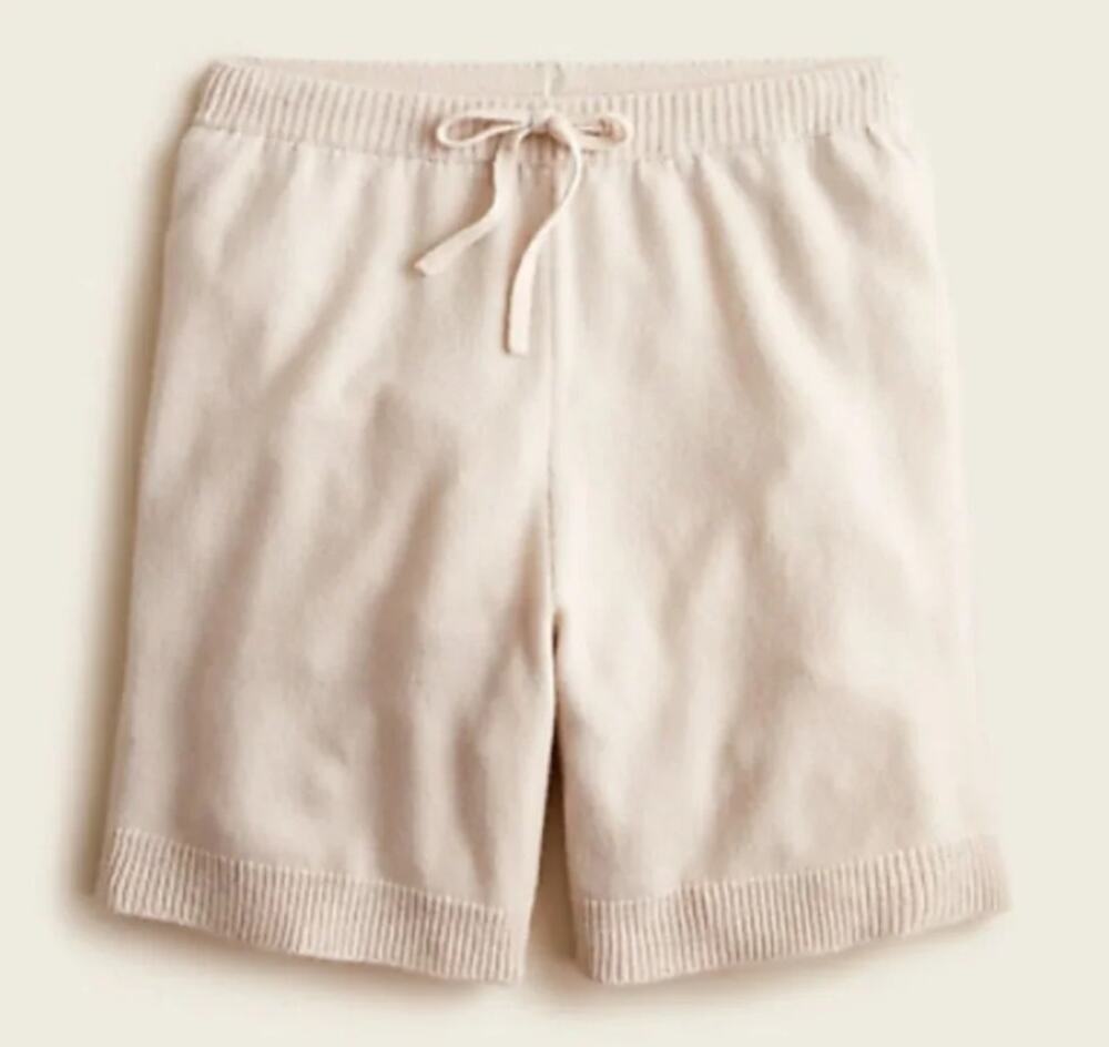J. Crew Wool Cashmere Sweater Short Chunky Knit Cozy Lounge Luxe White BB432